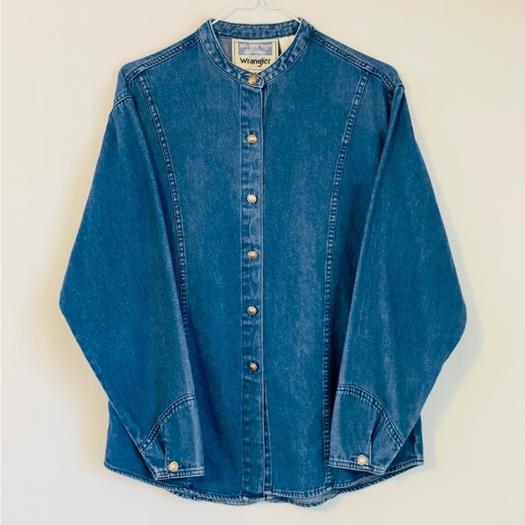 Wrangler Jackets & Blazers - Vintage Wrangler 90’s Denim Western Shirt Blue Medium Women’s